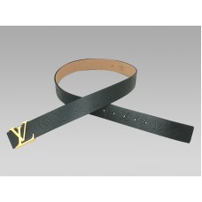 Louis Vuitton Initials Embossed Leather Belt Golden Buckle