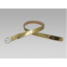 Louis Vuitton Monogram Vernis Gold Belt With Silver Buckle