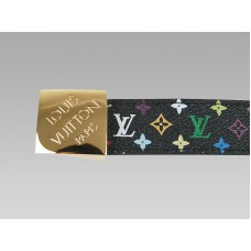 Cut Black Multicolore Belt Golden Buckle With Oblique Louis Vuitton Signature