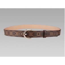 Louis Vuitton Damier Belt With Golden Buckle