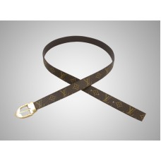 Louis Vuitton Monogram Ellipse Belt With Golden Buckle