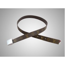 Louis Vuitton Monogram Cut Belt Silver