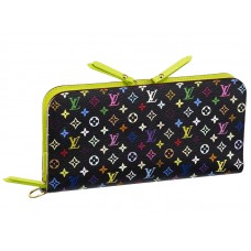 Louis Vuitton Monogram Multicolore Noir Insolite Wallet Pistache