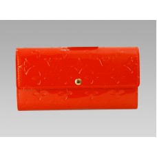 Louis Vuitton Monogram Vernis Sarah Wallet Orange Sunset