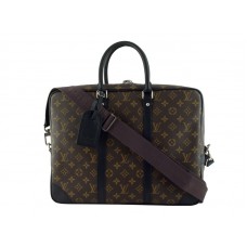 Louis Vuitton Monogram Macassar Porte Documents Voyage With Long Strap