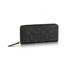 Louis Vuitton Monogram Empreinte Leather Clemence Wallet Noir