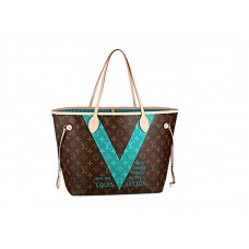 Louis Vuitton Monogram V Neverfull Mm Turquoise