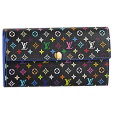 Louis Vuitton Multicolore Black Sarah Wallet Bleuet