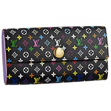 Louis Vuitton Multicolore Black Sarah Wallet Violette