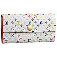 Louis Vuitton Multicolore White Sarah Wallet Orange