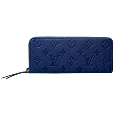 Louis Vuitton Monogram Empreinte Leather Clemence Wallet Blue