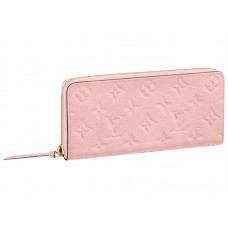 Louis Vuitton Monogram Empreinte Leather Clemence Wallet Ballet Pink