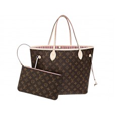 Louis Vuitton Monogram Canvas Neverfull Mm Rose Ballerine