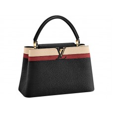 Louis Vuitton Capucines Mm Bag Black Stripe