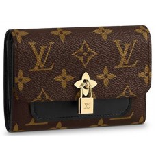 Louis Vuitton Monogram Canvas Flower Compact Wallet Noir m62578