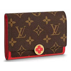 Louis Vuitton Flore Compact Wallet Monogram Canvas Coquelicot m64587