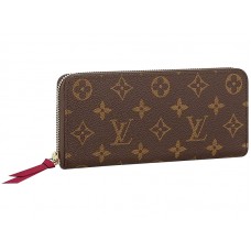 Louis Vuitton Monogram Canvas Clemence Wallet Fuchsia m60742