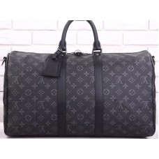 Louis Vuitton Monogram Eclipse Canvas Keepall Bandouliere 45 m40569