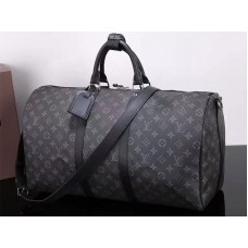 Louis Vuitton Monogram Eclipse Canvas Keepall 50 Bandouliere