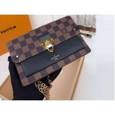 Louis Vuitton Damier Canvas Ebene Vavin Chain Wallet Black n60221