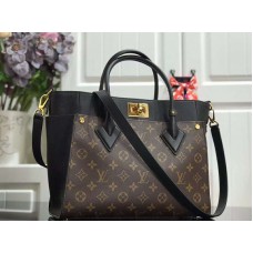 Louis Vuitton Monogram Canvas On My Side Calf Leather Black m53823