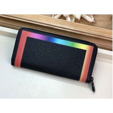 Louis Vuitton Taiga Leather  Zippy Wallet Vertical Colorful Trim Black m30569