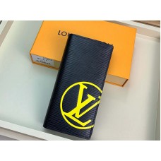 Louis Vuitton Epi Leather Brazza Wallet Black With Yellow Initials m67910