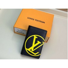 Louis Vuitton Epi Leather Pocket Organizer Black With Yellow Initials m67904