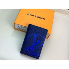 Louis Vuitton Epi Leather Pocket Organizer Navy Blue With Blue Initials m67904