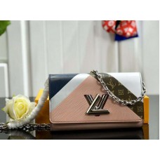 Louis Vuitton Epi Leather Twist Chain Wallet Blanc Rose m60998