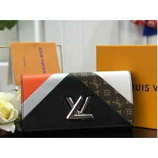 Louis Vuitton Epi Leather Twist Wallet Noir Tan m60996