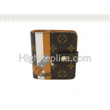 Louis Vuitton Monogram Groom Compact Zipped Wallet Orange