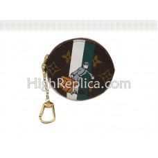 Louis Vuitton Monogram Groom Round Coin Purse Green