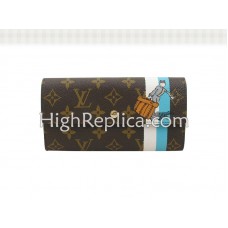 Louis Vuitton Monogram Groom Wallet With Zip Pocket Blue